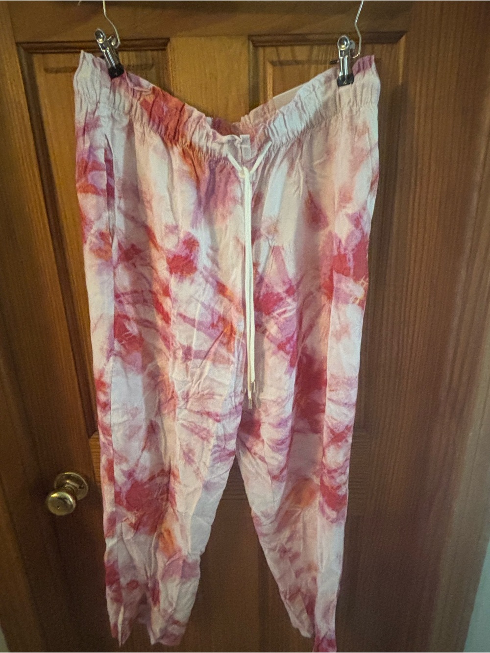 Ann Taylor Pink & Orange Tie-Dye Drawstring Pants NWT